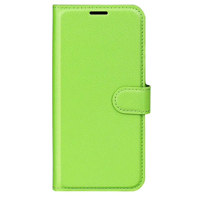 Capa Em Pele Para Samsung Galaxy A34 5G Clássico Efeito Couro Lichia