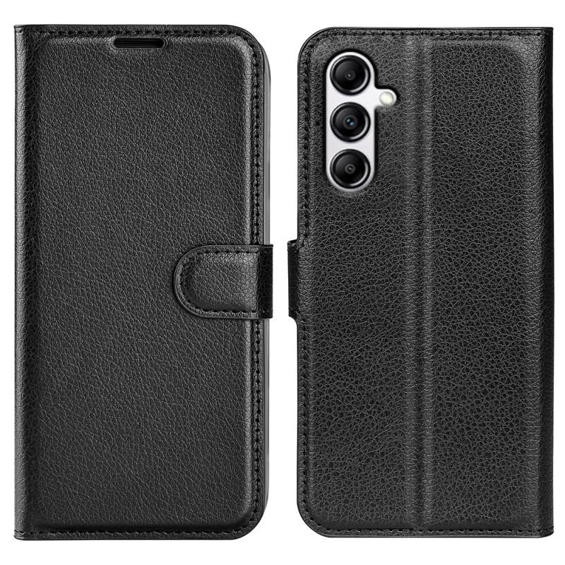 Capa Em Pele Para Samsung Galaxy A34 5G Clássico Efeito Couro Lichia