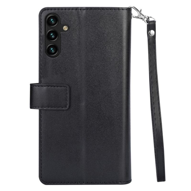 Capa Em Pele Para Samsung Galaxy A34 5G De Cordão Porta-moedas Cordão