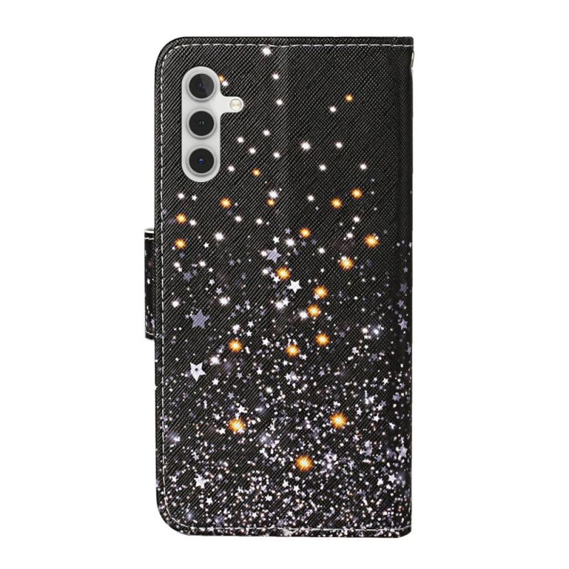 Capa Flip Para Samsung Galaxy A34 5G De Cordão Strappy Preto