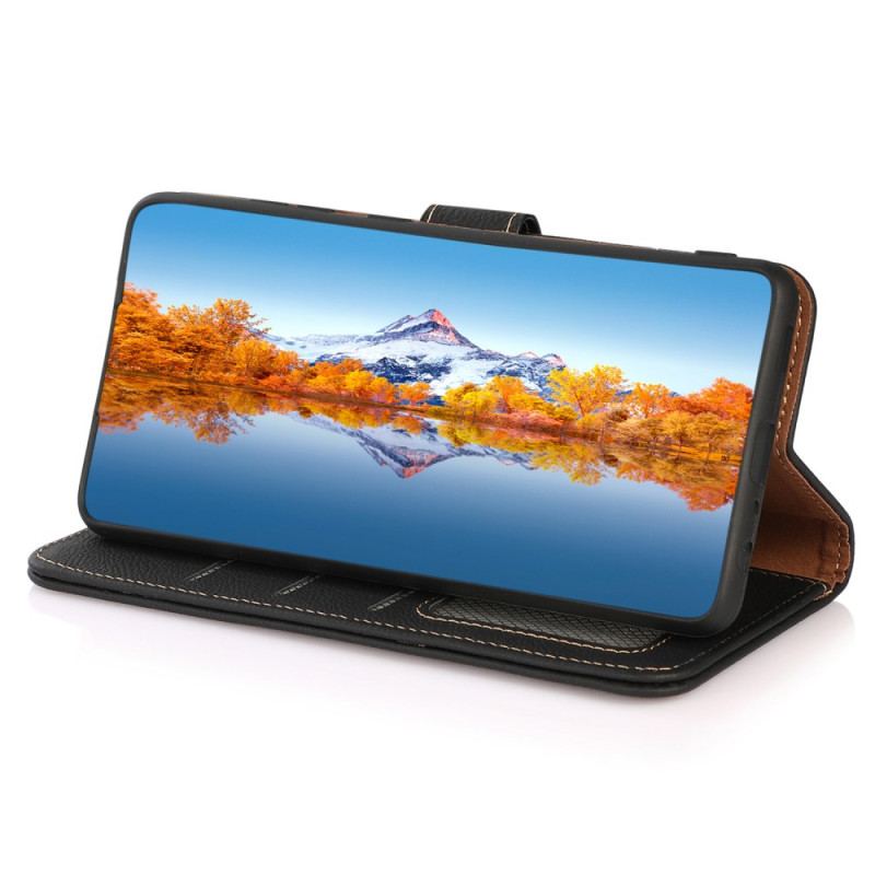 Capa Folio Para Samsung Galaxy A34 5G Khazneh Rfid Couro Genuíno