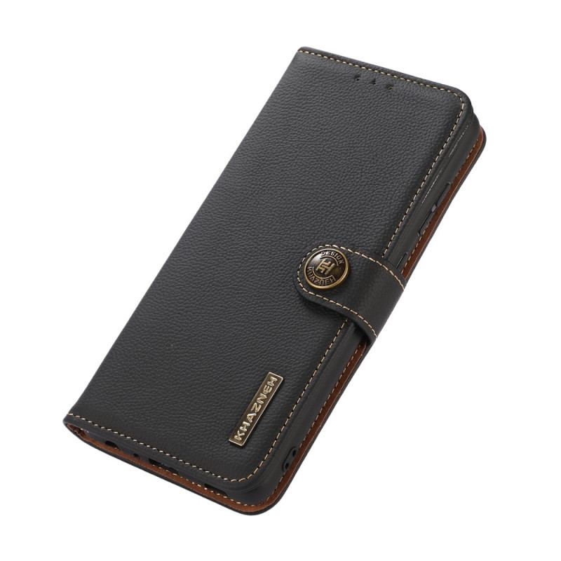 Capa Folio Para Samsung Galaxy A34 5G Khazneh Rfid Couro Genuíno