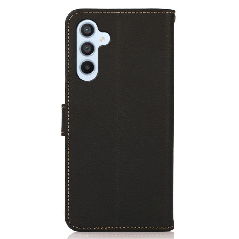 Capa Folio Para Samsung Galaxy A34 5G Khazneh Rfid Couro Genuíno