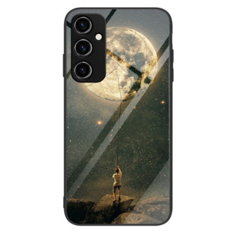 Capa Para Samsung Galaxy A34 5G Vidro Temperado Do Homem Da Lua
