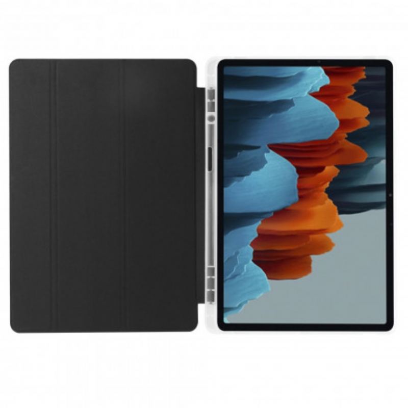 Capa De Celular Para Samsung Galaxy Tab S8 Plus / Tab S7 Plus Silicone E Couro Sintético