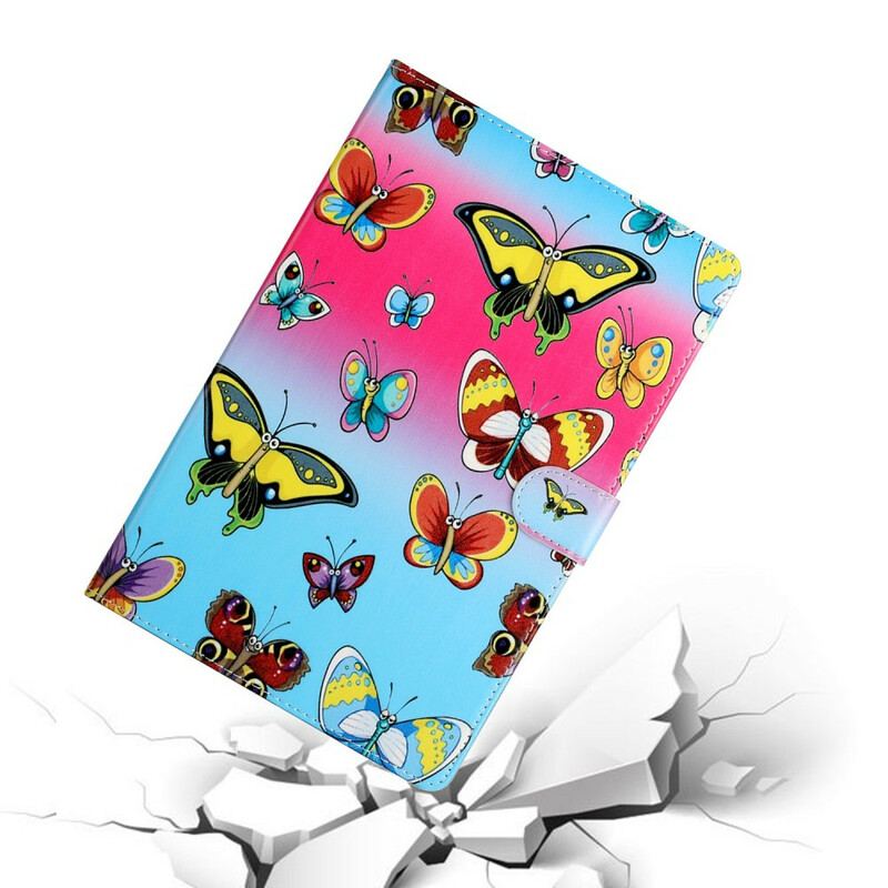 Capa Flip Para Samsung Galaxy Tab S8 Plus / Tab S7 Plus Borboletas