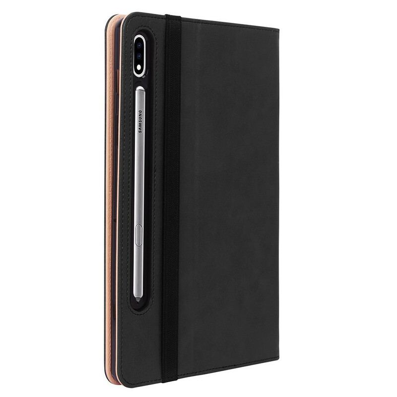 Capa Para Samsung Galaxy Tab S8 Plus / Tab S7 Plus Estilo De Couro Com Alça
