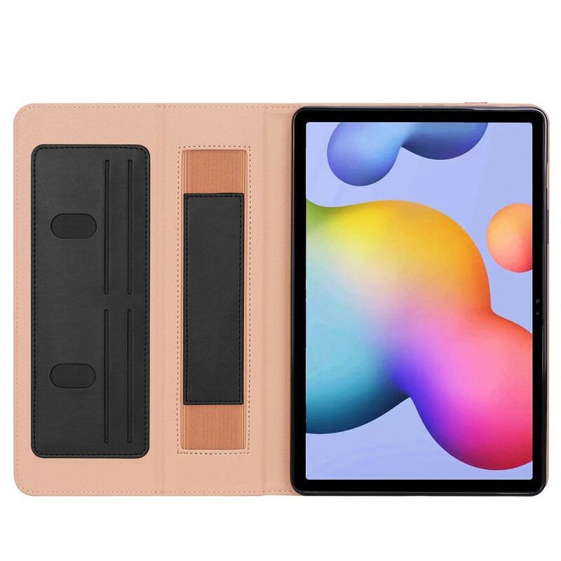 Capa Para Samsung Galaxy Tab S8 Plus / Tab S7 Plus Estilo De Couro Com Alça
