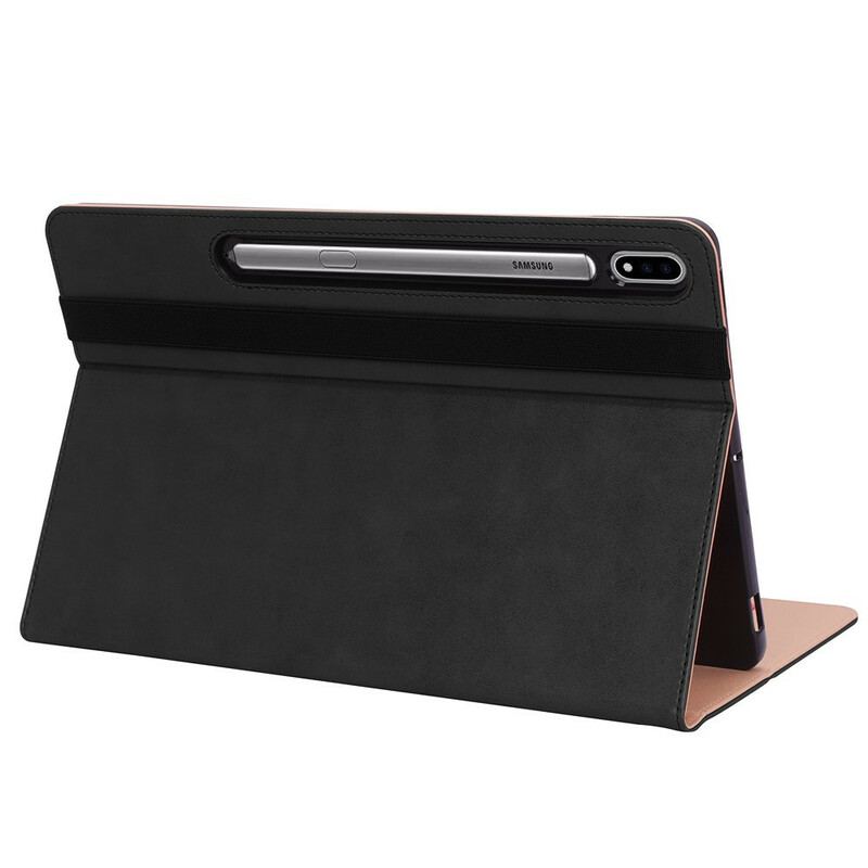 Capa Para Samsung Galaxy Tab S8 Plus / Tab S7 Plus Estilo De Couro Com Alça