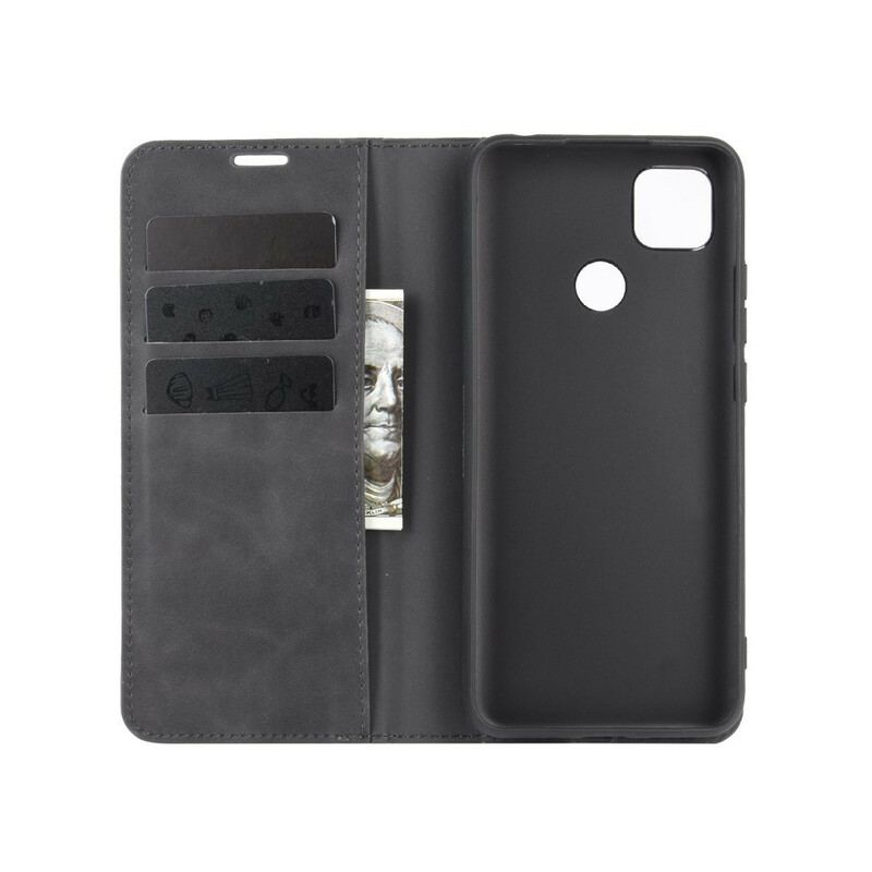 Capa De Celular Para Xiaomi Redmi 9C Flip Efeito Couro Estilo Empresarial