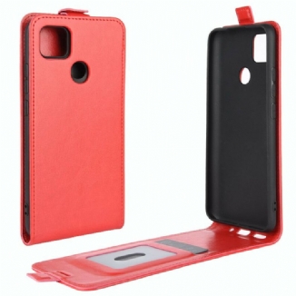 Capa De Couro Para Xiaomi Redmi 9C Flip Efeito Couro Dobrável