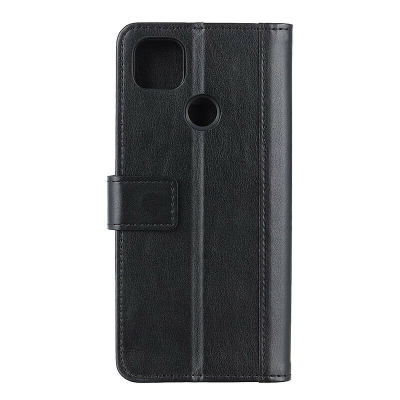 Capa Flip Para Xiaomi Redmi 9C Versão Couro Rachado