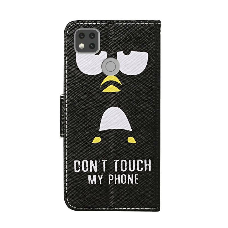 Capa Folio Para Xiaomi Redmi 9C Não Toque No Meu Telefone. Disse O Pinguim
