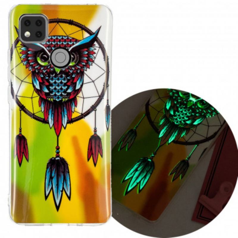 Capa Para Xiaomi Redmi 9C Coruja Fluorescente Apanhador De Sonhos