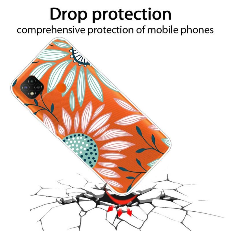 Capa Para Xiaomi Redmi 9C Uma Flor Transparente