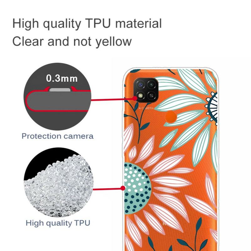 Capa Para Xiaomi Redmi 9C Uma Flor Transparente