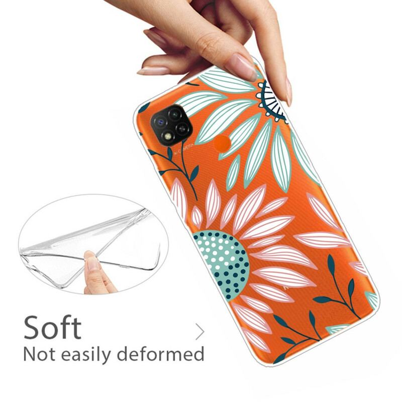 Capa Para Xiaomi Redmi 9C Uma Flor Transparente
