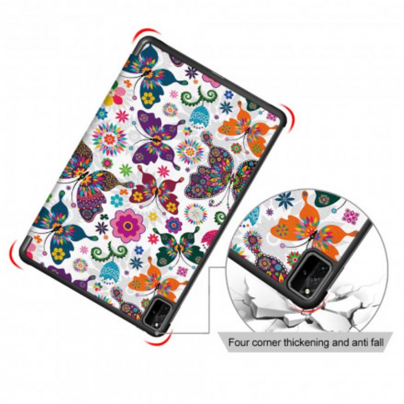 Capa De Celular Para Huawei MatePad Pro 12.6 (2021) Borboletas E Flores Retrô Aprimoradas