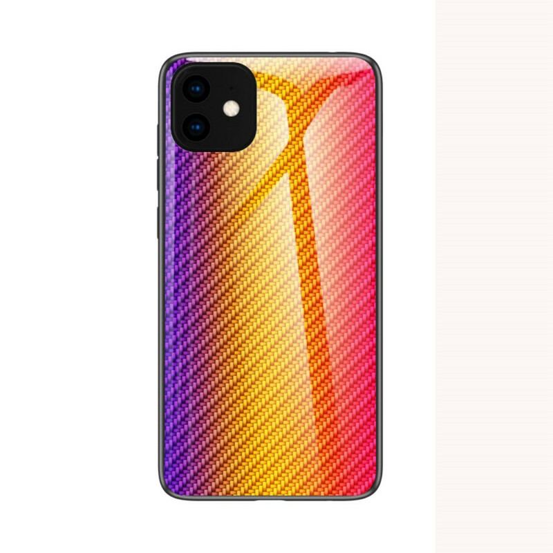 Capa Para iPhone 11 Pro Max Vidro Temperado De Fibra De Carbono