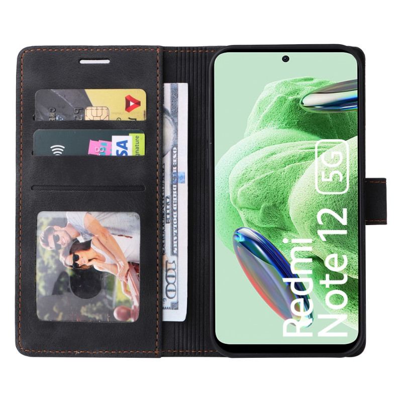 Capa De Couro Para Xiaomi Redmi Note 12 5G Estilo De Couro