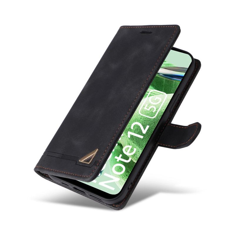 Capa De Couro Para Xiaomi Redmi Note 12 5G Estilo De Couro