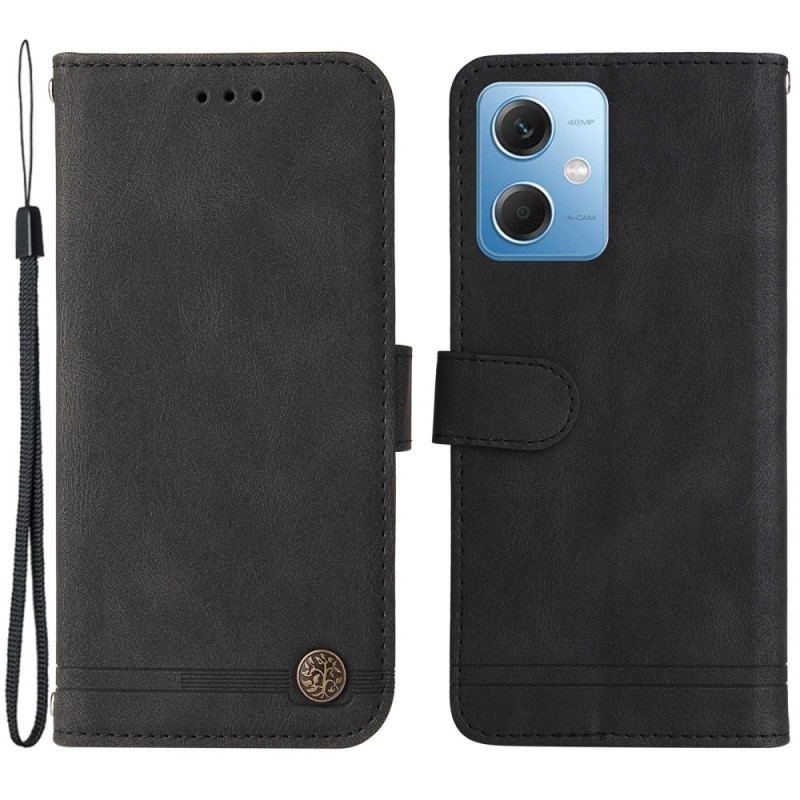 Capa De Couro Para Xiaomi Redmi Note 12 5G Estilo De Couro Com Rebite Decorativo