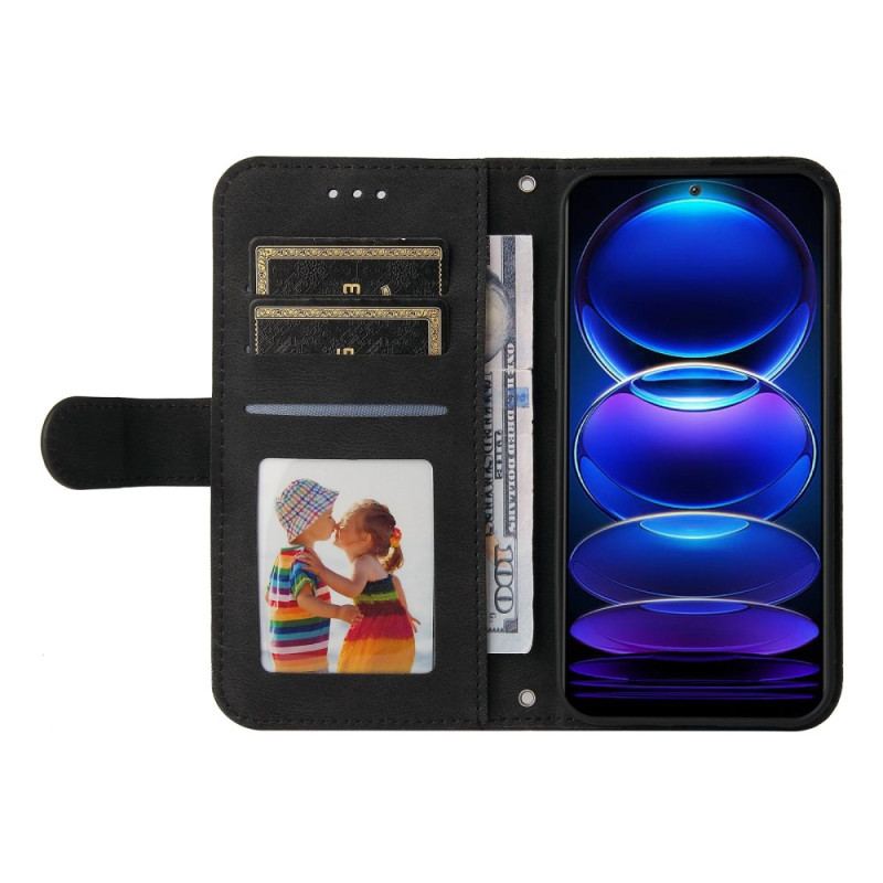 Capa De Couro Para Xiaomi Redmi Note 12 5G Estilo De Couro Com Rebite Decorativo