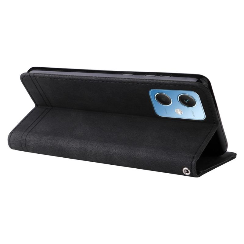 Capa De Couro Para Xiaomi Redmi Note 12 5G Estilo De Couro Com Rebite Decorativo