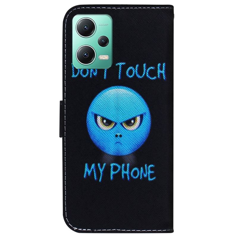 Capa Em Pele Para Xiaomi Redmi Note 12 5G De Cordão Cordão Emoji Telefone