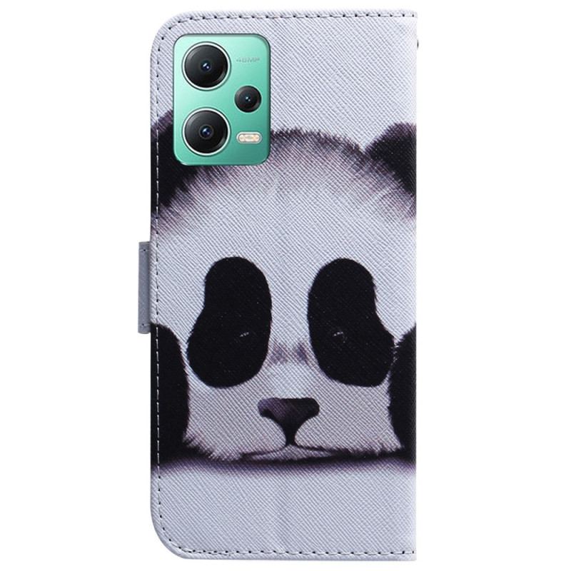 Capa Em Pele Para Xiaomi Redmi Note 12 5G De Cordão Strappy Panda
