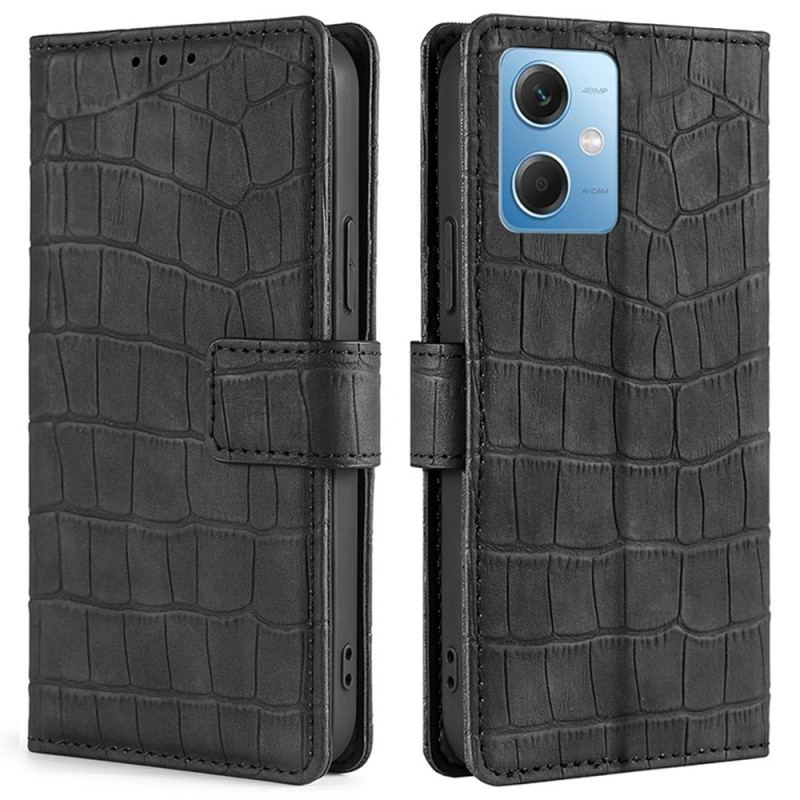Capa Folio Para Xiaomi Redmi Note 12 5G Crocodilo
