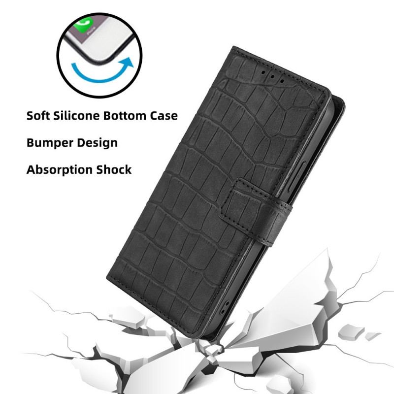 Capa Folio Para Xiaomi Redmi Note 12 5G Crocodilo
