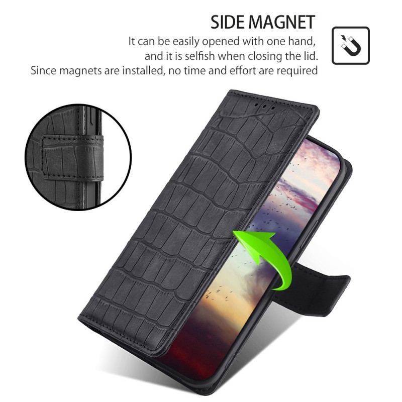 Capa Folio Para Xiaomi Redmi Note 12 5G Crocodilo