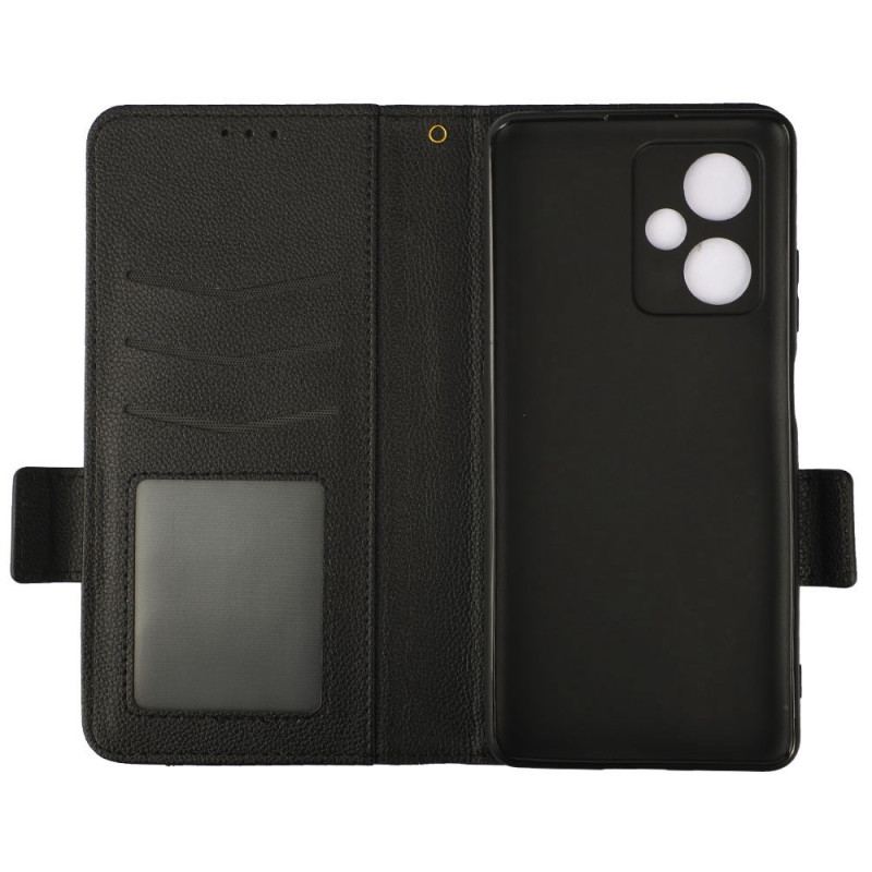 Capa Folio Para Xiaomi Redmi Note 12 5G Estilo Lichia Ultra Fino