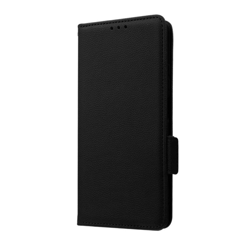 Capa Folio Para Xiaomi Redmi Note 12 5G Estilo Lichia Ultra Fino