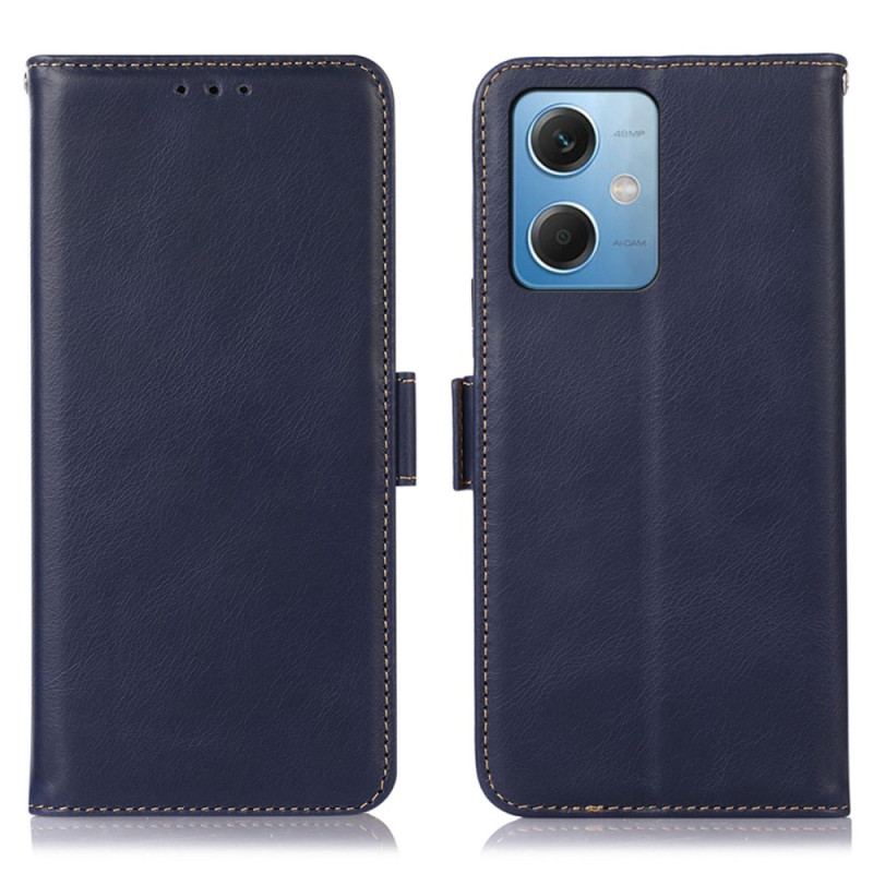 Capa Folio Para Xiaomi Redmi Note 12 5G Função Rfid De Couro Genuíno