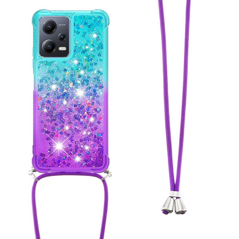 Capa Para Xiaomi Redmi Note 12 5G De celular Cordão De Silicone Brilhante