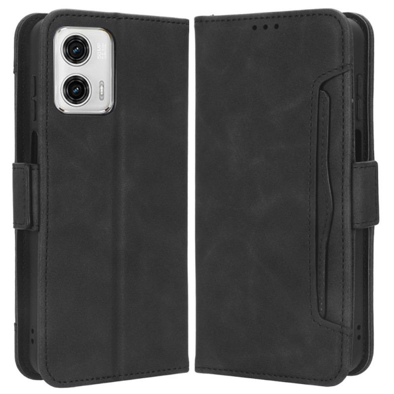 Capa De Couro Para Moto G73 5G Cartões Múltiplos
