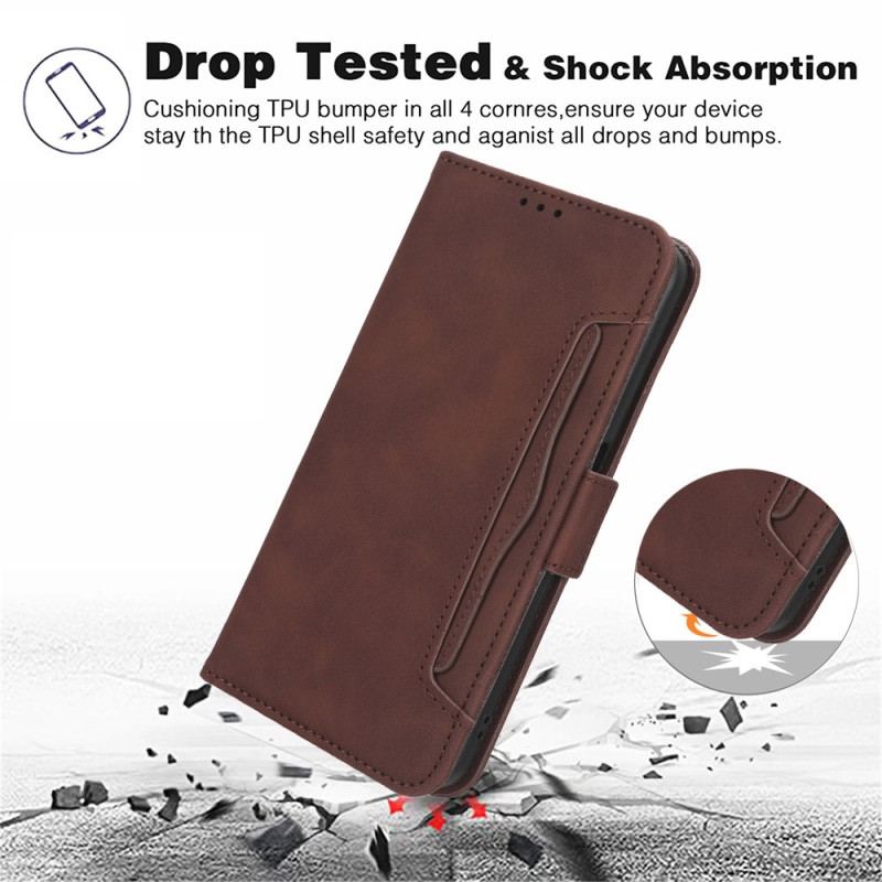 Capa De Couro Para Moto G73 5G Cartões Múltiplos