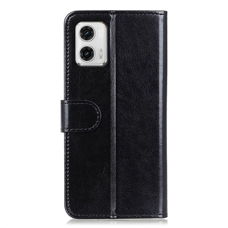 Capa De Couro Para Moto G73 5G Frozen Finesse