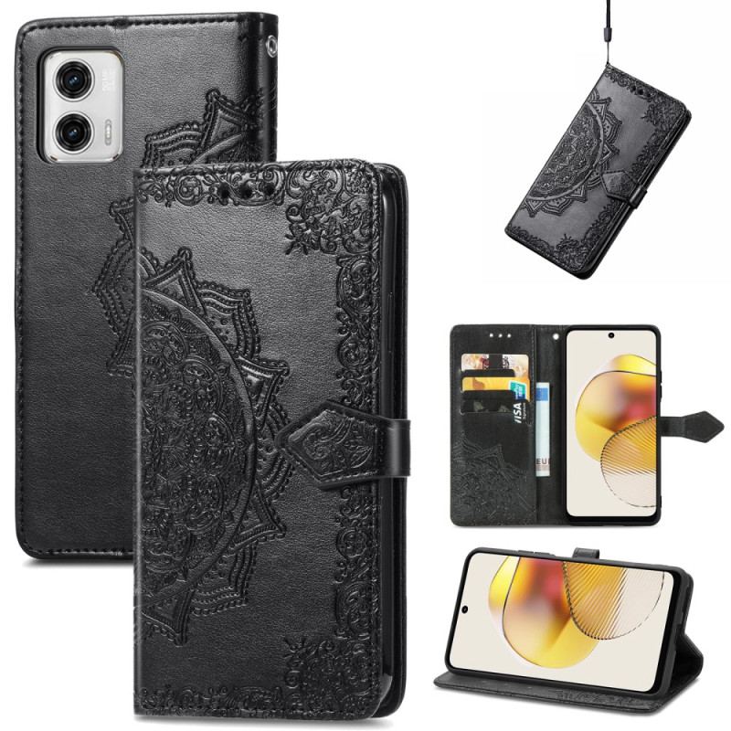 Capa De Couro Para Moto G73 5G Mandala