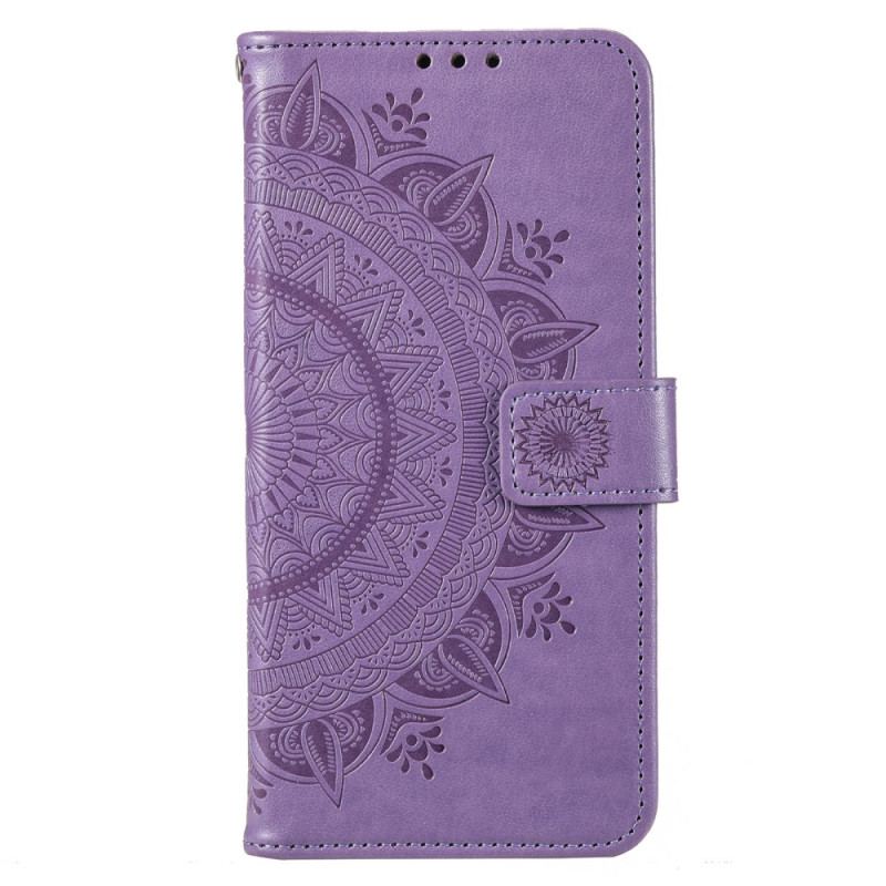 Capa De Couro Para Moto G73 5G Mandala Do Sol
