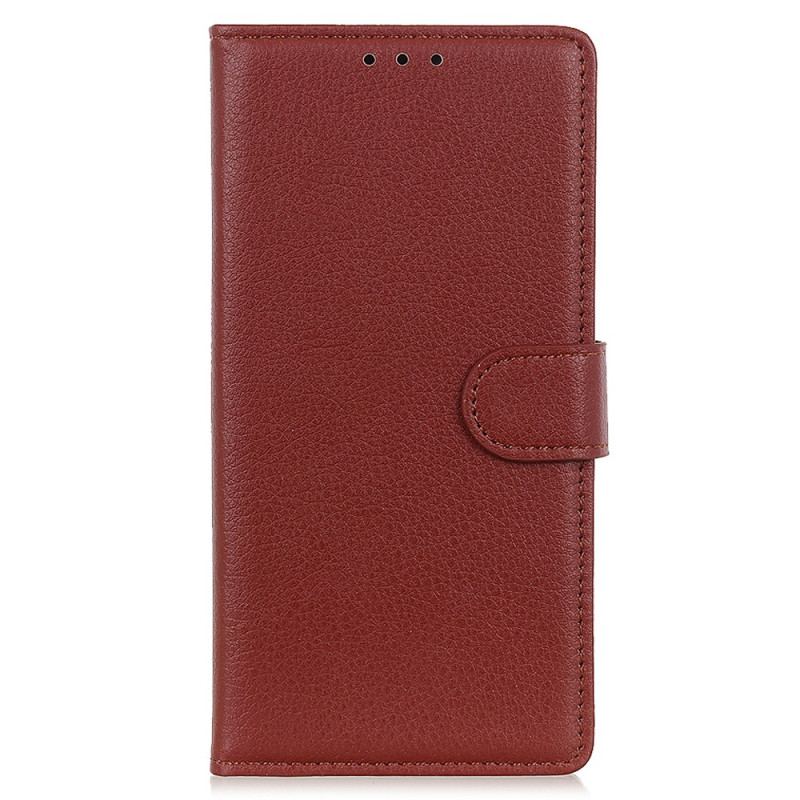 Capa Flip Para Moto G73 5G Couro Falso Tradicional