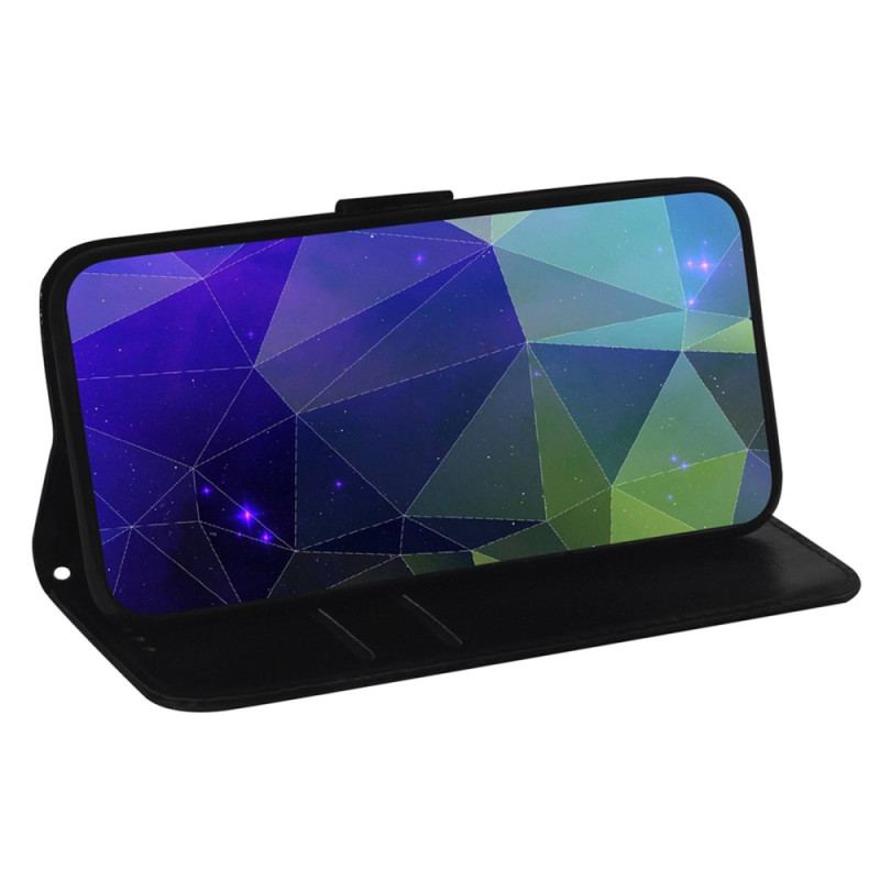 Capa Flip Para Moto G73 5G Espelho Falso De Couro Com Alça
