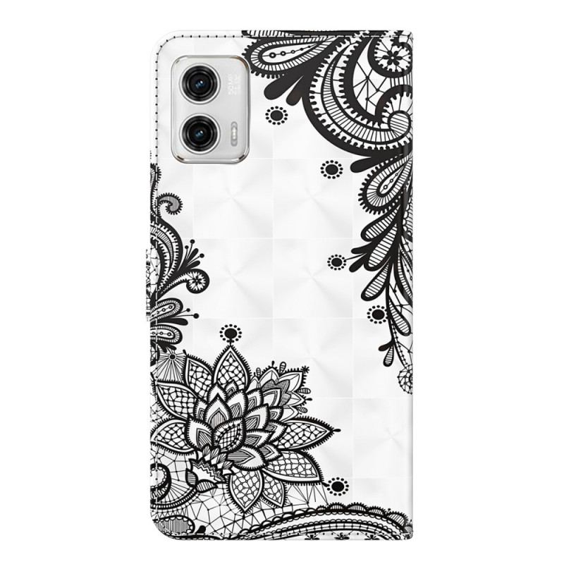 Capa Folio Para Moto G73 5G De Cordão Renda Strappy