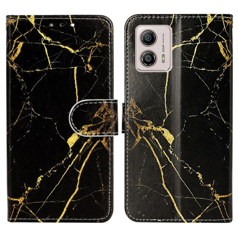 Capa Folio Para Moto G73 5G Mármore