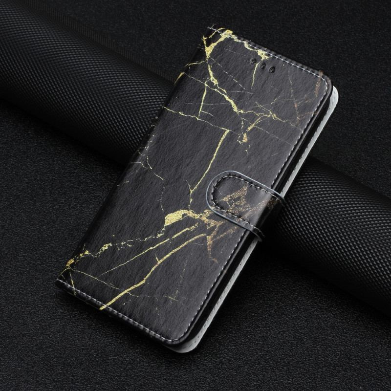 Capa Folio Para Moto G73 5G Mármore