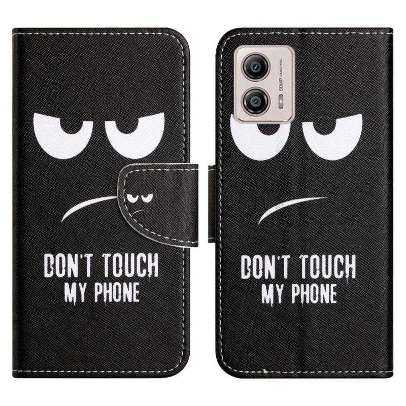 Capa Folio Para Moto G73 5G Não Toque No Meu Telefone