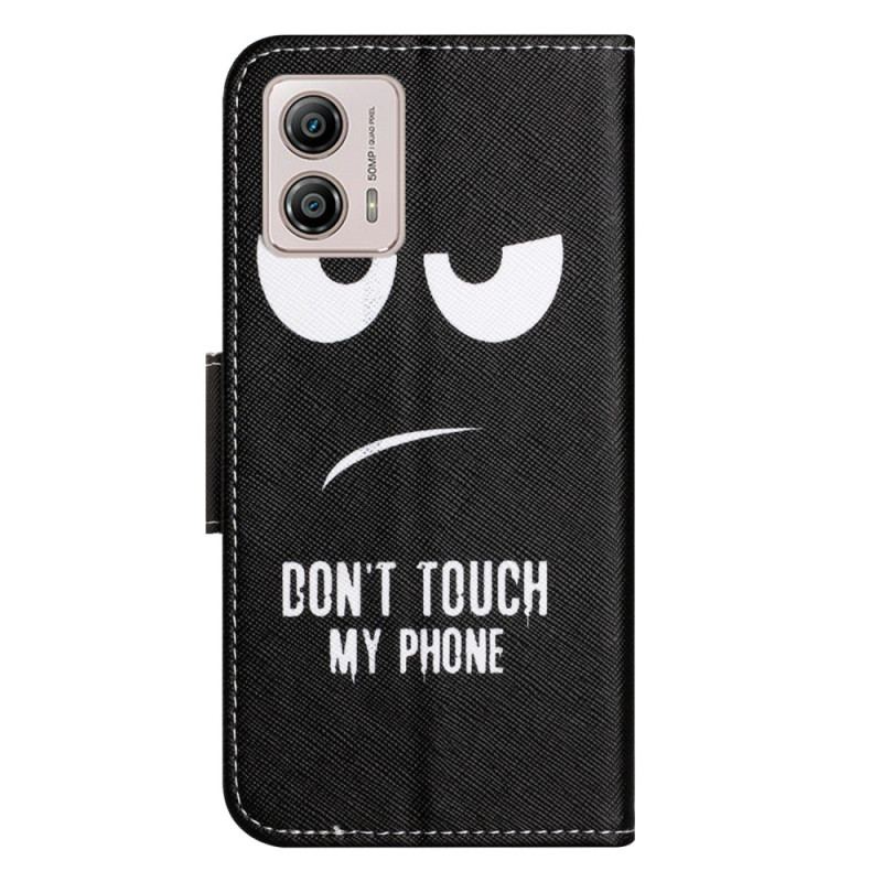 Capa Folio Para Moto G73 5G Não Toque No Meu Telefone