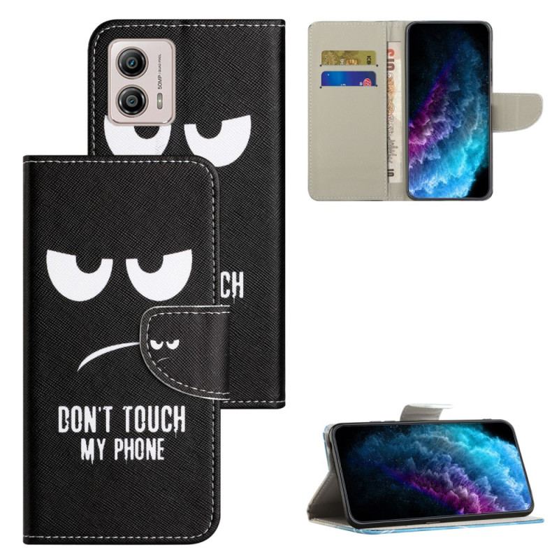 Capa Folio Para Moto G73 5G Não Toque No Meu Telefone